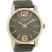 Oozoo Herrenuhr mit Lederband 48 MM Rose/Dunkelbraun/Dunkelbraun C9733