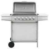 vidaXL Gasgrill mit 6 Brennern silber