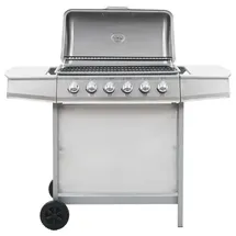 vidaXL Gasgrill mit 6 Brennern silber
