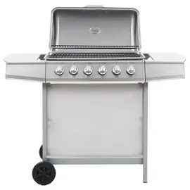 vidaXL Gasgrill mit 6 Brennern silber