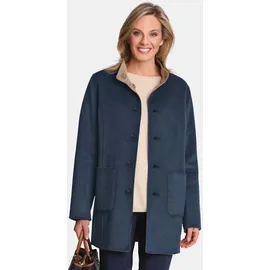 GOLDNER Eleganter Wollmantel mit Stehkragen in dunkelblau camel, melange), | Gr.: 42