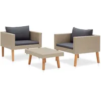vidaXL Garten-Lounge-Set 3-tlg. beige 310217