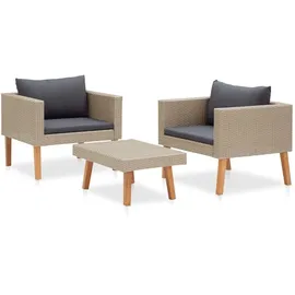 vidaXL Garten-Lounge-Set 3-tlg. beige 310217