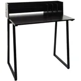 Mendler Schreibtisch HWC-K69, Laptoptisch Bürotisch, 82x51cm 3D-Struktur, Metall MDF ~ schwarz