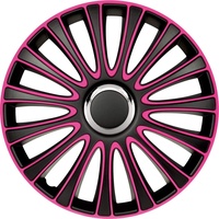 Autostyle AUTO-STYLE Satz Radzierblenden LeMans 14-Zoll Schwarz/Pink
