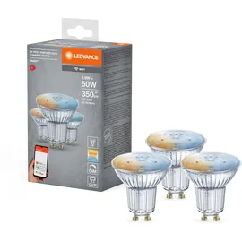 LEDVANCE SMART+ WiFi Technologie, Sockel GU10 Lichtfarbe änderbar (2700-6500K), Dimmbar, ersetzt Reflektorlampen mit 40 W,