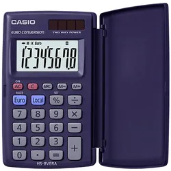 Casio HS-8VERA, Tasche, Finanzrechner, 8 Ziffern, Batterie/Solar, Blau