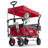 Arebos Bollerwagen mit Dach faltbar rot