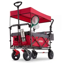 Arebos Bollerwagen mit Dach faltbar rot