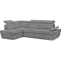 Konsimo - ratlo Ecksofa , Schlaffunktion, 4 /5 Sitzer, Bettkasten, grau