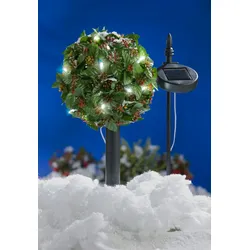 LED Solar-Bäumchen Ilex Stechpalme Gartenbeleuchtung Weihnachtsdeko Kunstpflanze