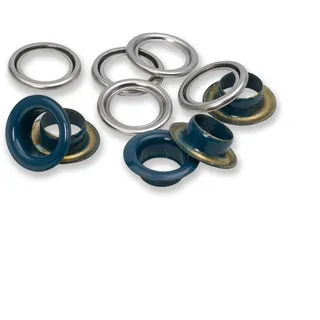 Prym 542543 542542 Ösen mit Scheiben, rot/silberfarbig, vearbeitbar mit dem Vario Creative Tool, marine, Ø 11 mm, 20 Anzahl