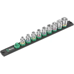 Wera Nuss-Magnetleiste B Imperial 1 Zyklop Steckschlüsseleinsatz-Satz, 3/8"-Antrieb, zöllig, 9-tlg - 05005450001