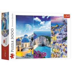 Trefl Puzzle 33073 Griechische Ferien-Collage 3000 Teile Puzzle, 3000 Puzzleteile bunt