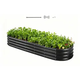 Vevor Hochbeet Pflanzbeet Metall 239 x 60 x 27 cm Dunkelgrau