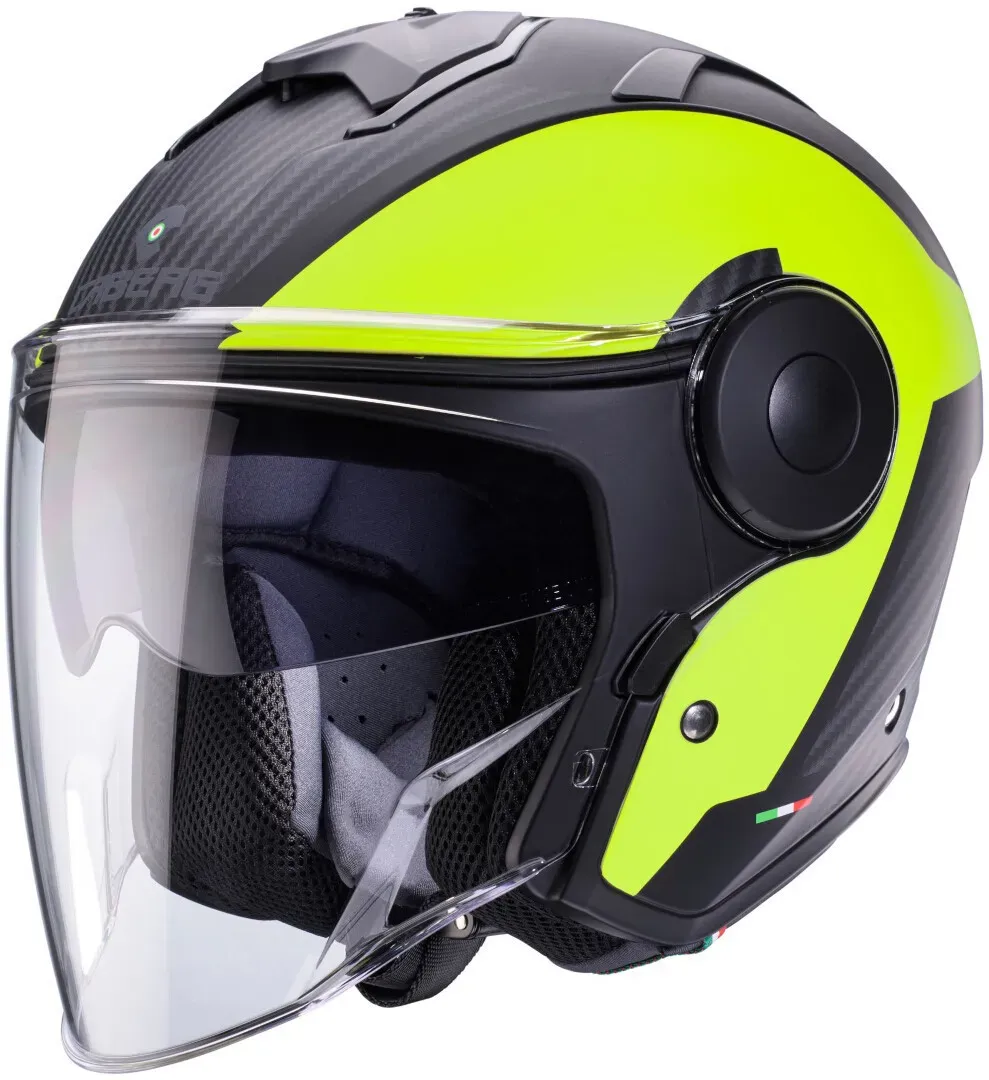 Caberg Soho Milano Jet Helm, zwart-geel, XS Voorman