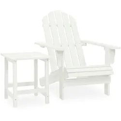 vidaXL Adirondack-Gartenstuhl mit Tisch Massivholz Tanne Weiß