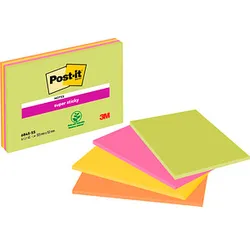 Post-it® Super Sticky Meeting Notes Haftnotizen extrastark 6845-SSP farbsortiert 4 Blöcke