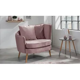 Max Winzer Sessel Miranda Samt 106 x 88 x 0 cm Rosa/Pink