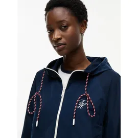 Tommy Hilfiger Damen, Windbreaker Jacke Nylon Wasserabweisend, blau (Dark night navy), XL - XL