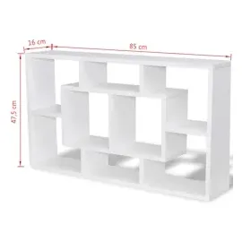 vidaXL Hängeregal 8 Fächer Weiß