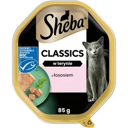 SHEBA® Classics 22x85g mit Lachs - Katzennassfutter in Pastete