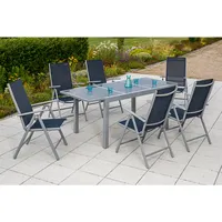 MERXX Tischgruppe Amalfi, 7-tlg. marineblau, Tisch 140/200 x 90 cm