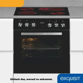 Exquisit EHE157-UBZ-020 Herdset mit Glaskeramikkochfeld