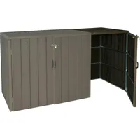 Mendler 1er WPC-Mülltonnenverkleidung Erweiterung HWC-J28, Premium Mülltonnenbox, Metall Holzoptik