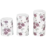 Mojawo LED Echtwachs Kerzen 3tlg H15-13-10 cm mehrfarbig