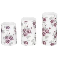 Mojawo LED Echtwachs Kerzen 3tlg H15-13-10 cm mehrfarbig