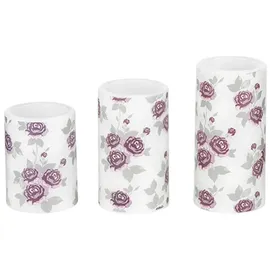 Mojawo LED Echtwachs Kerzen 3tlg H15-13-10 cm mehrfarbig