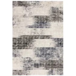 Velours-Teppich | 200x290 cm, 1,1 cm Florhöhe | Dunkelblau | Moderne Linien | Strapazierfähig | Wohnbereich | TIBER-Orte Kollektion | Kadima Design