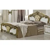 Bett Elisa in Weiss Gold Barock Klassisch - 160x200 cm