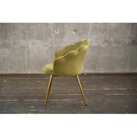 KAWOLA Esszimmerstuhl CARLA Velvet grün gold