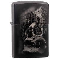 Zippo 49141 – Skull Mountain Design - Black Ice – Sturmfeuerzeug, nachfüllbar, in hochwertiger Geschenkbox