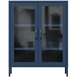 Jan Nowak Vitrine GINA 80 x 101,5 x 40 cm Dunkelblau