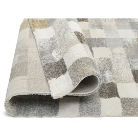 OCI DIE TEPPICHMARKE Teppich OCI DIE TEPPICHMARKE "NEW VILLA SQUARES", grau (grau, creme), B:80cm H:20mm L:200cm, Polypropylen, Teppiche, Teppich, feine Karos, meliert, Wohnzimmer