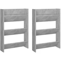 VidaXL Wand-Schuhschränke 2 Stk. Betongrau 60x18x90 cm Holzwerkstoff Vidaxl
