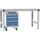 Manuflex TP1043.0002 Schubfachschrank BASETEC mobil, Nutzhöhe 500mm mit 4 Schubfächern, in lichtgrau RAL 7035/brillantblau RAL