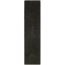 Snapstyle Hochflor Velours Teppich, Läufer Mona Schwarz, 80x200cm