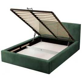 Selsey Doppelbett Farese - Bett mit Polsterrahmen, Cordbezug 160 cm, dunkelgrün - dunkelgrün