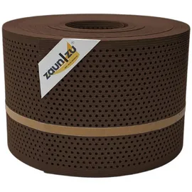 zaunzu® Sichtschutzstreifen Rille Gelocht 50 x 19 cm Braun PP 1 St.