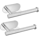 Toilettenpapierhalter ohne Bohren aus Edelstahl, für Badezimmer und Waschküche, gebürstetes Silber