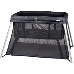Baby-Reisebett BABYGO "Dreams II, black", Baby, Gr. Liegefläche B/L: 50cm x 80cm, kein Härtegrad, schwarz, Aluminium, Melange, Polyester, Babybetten, faltbar