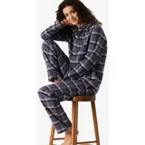 SCHIESSER Pyjama kariert Blau/Lila 4XL