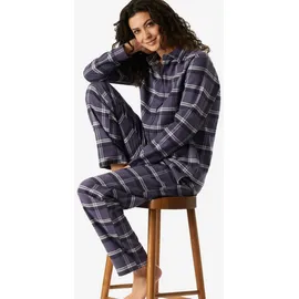 SCHIESSER Pyjama kariert Blau/Lila 4XL