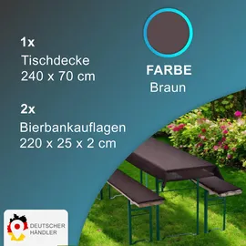 nyvi Bierbankauflagen Set 240 x 70 cm braun 3-tlg.
