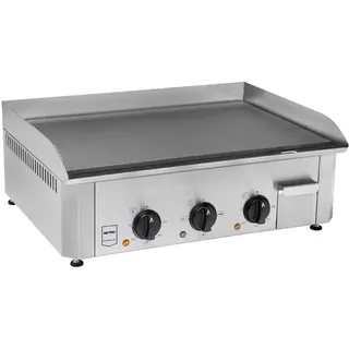 METRO Professional elektrische Grillplatte GEG2001, Edelstahl, 62 x 45 x 19 cm, 3500 W, 2 Heizzonen, abnehmbare Auffangwanne, silber