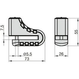 BASI ZR 311 Bremsscheibenschloss Signal-Gelb Schlüsselschloss